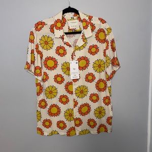 Denim and Flower Shirt